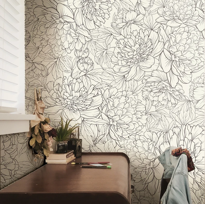 wallpaper installation in interior painting job