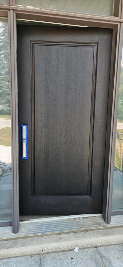 front door staining black