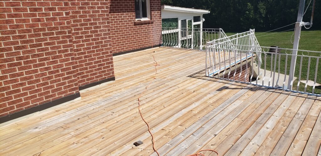 sanding deck before stain