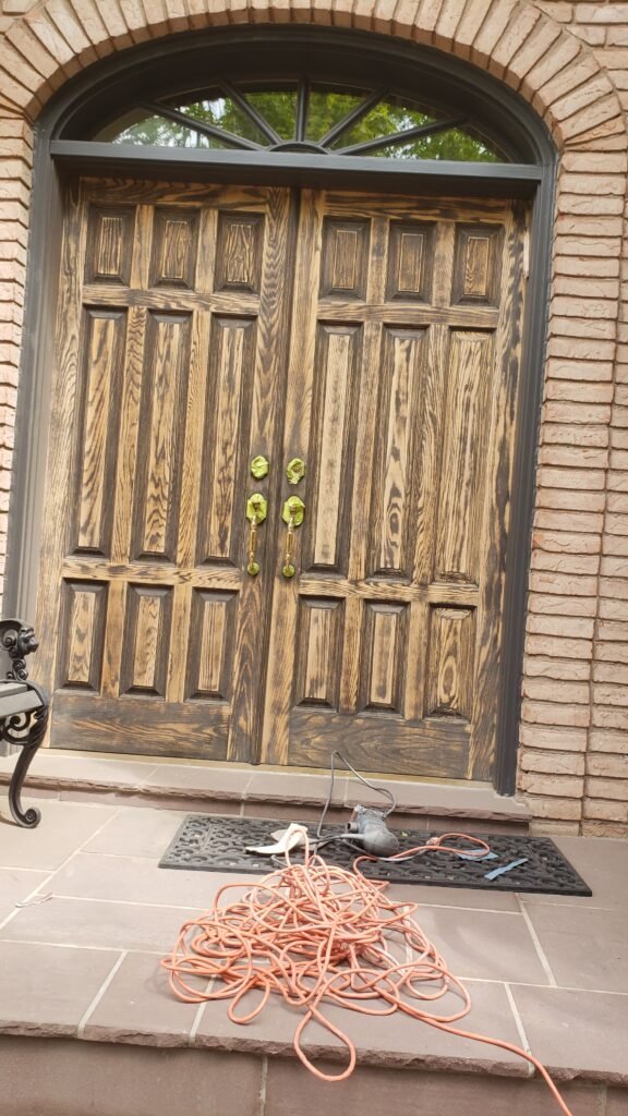 sandind stain door