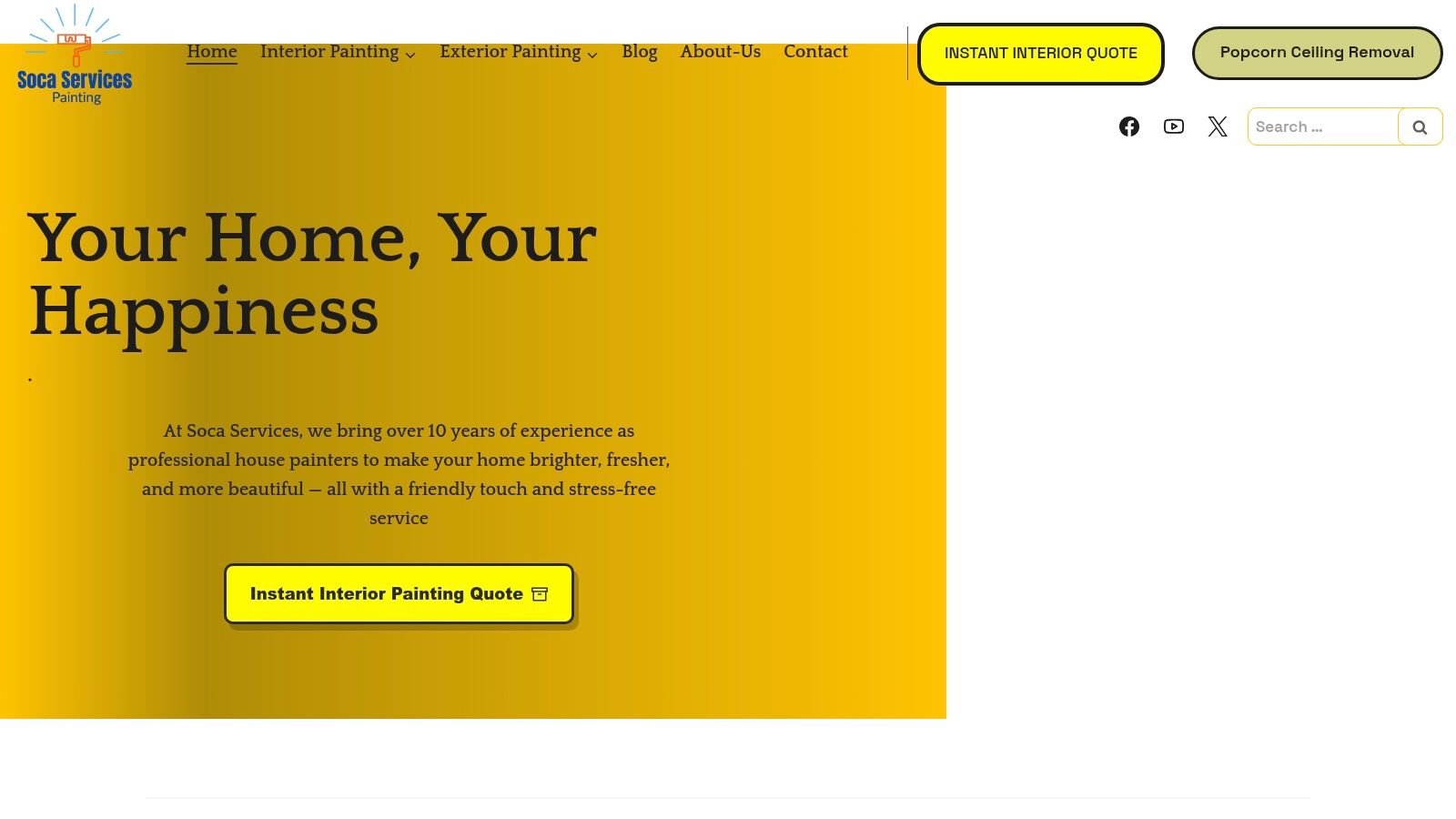 Screenshot from https://www.socaservicespainting.com